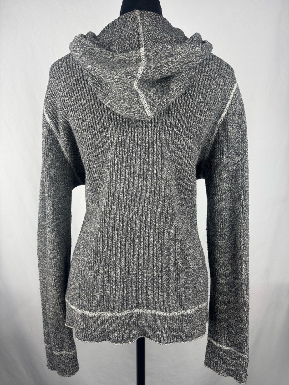 GAP Gray Hooded Zip-Up Sweater Cardigan - Picture 4 of 8